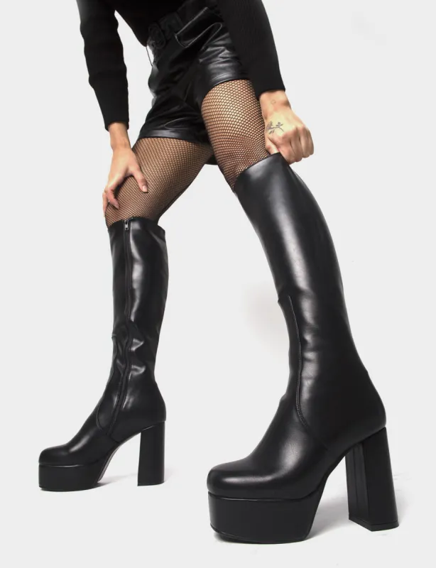 Whatta Showdown Wide Calf Platform Knee High Boots sold by Lamoda