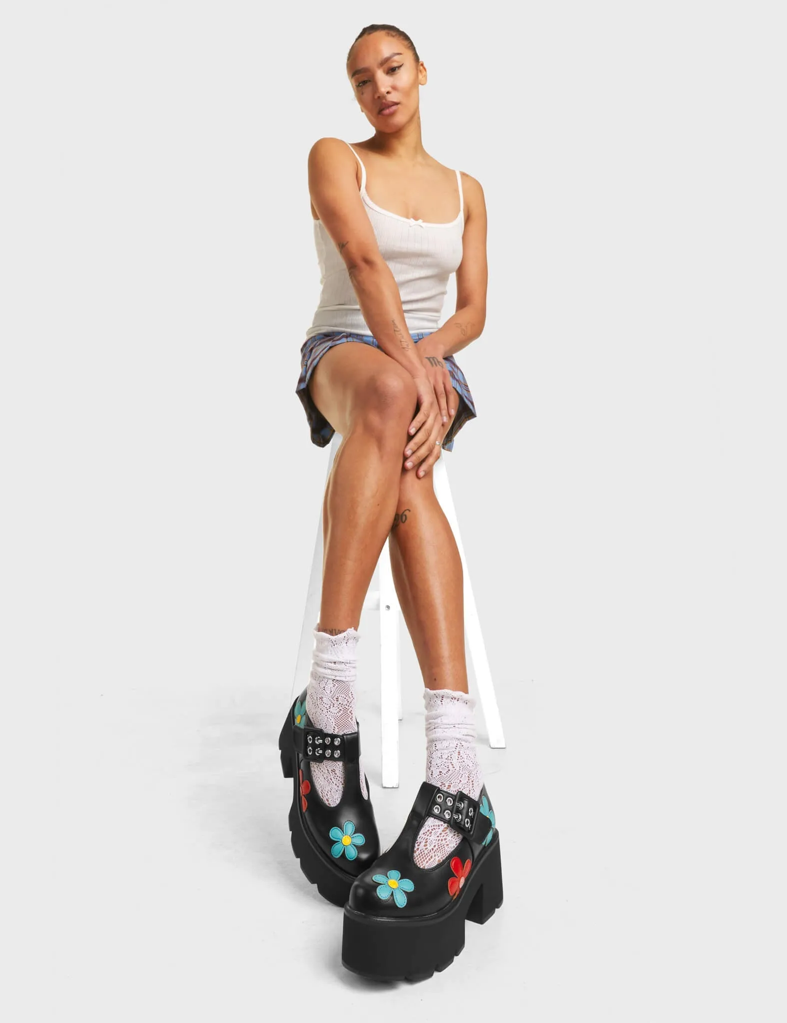 Lamoda Watch Me Chunky Mary Jane Shoes Black/Flower Trendy Comfort sold by Lamoda product image thumbnail 3