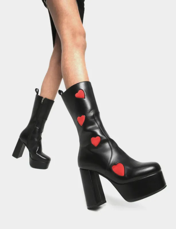 Game Of Love Platform Calf Boots sold by Lamoda