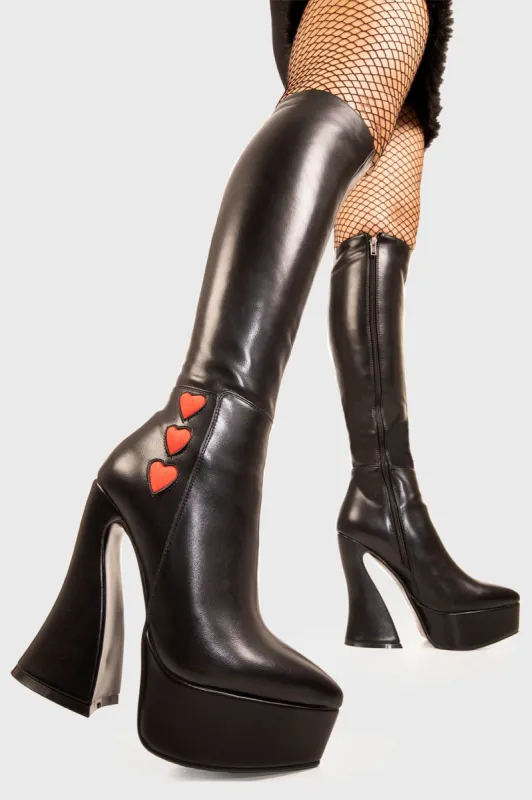 Love Potion Wide Calf Platform Knee High Boots sold by Lamoda