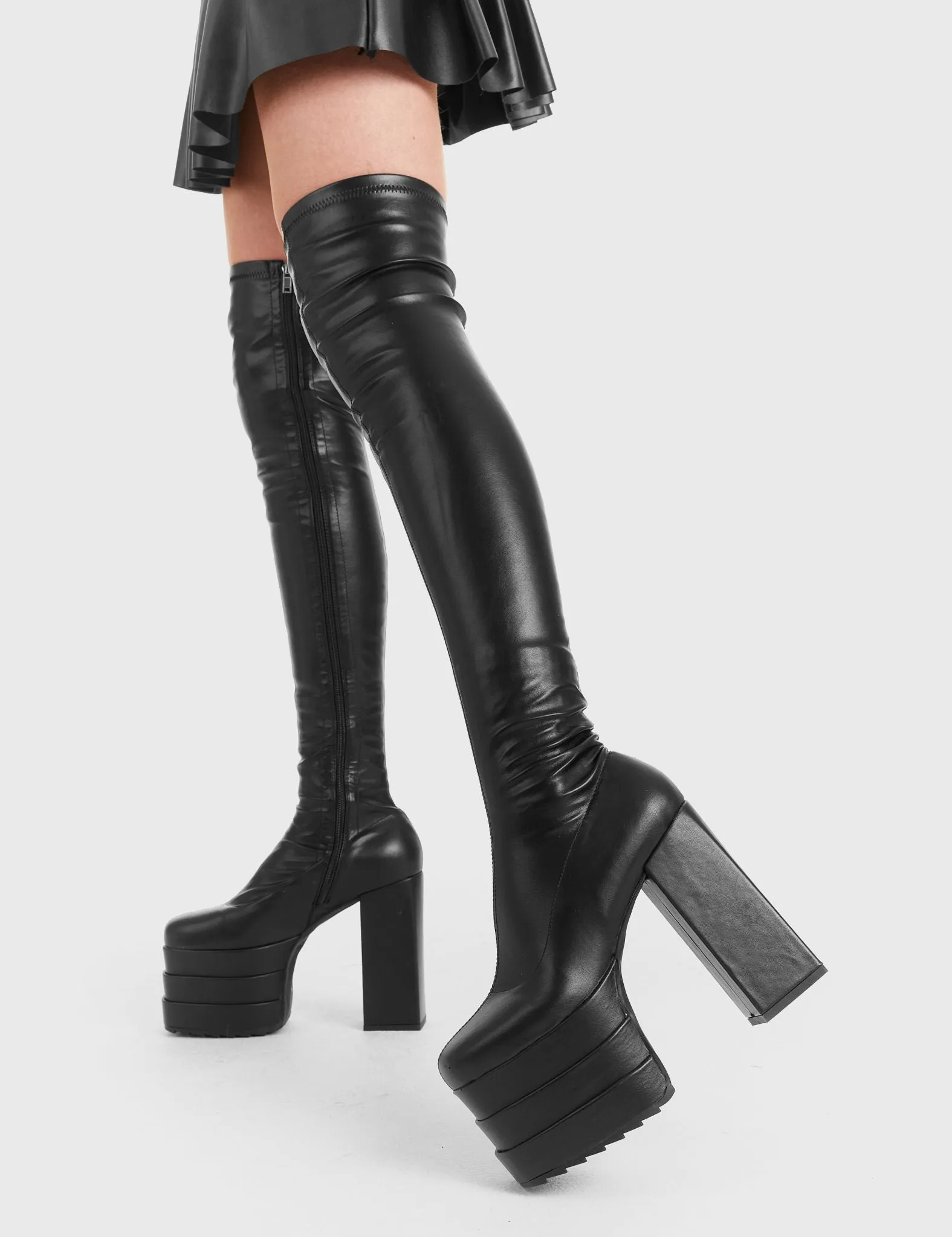 Walk Over Platform Thigh High Boots sold by Lamoda