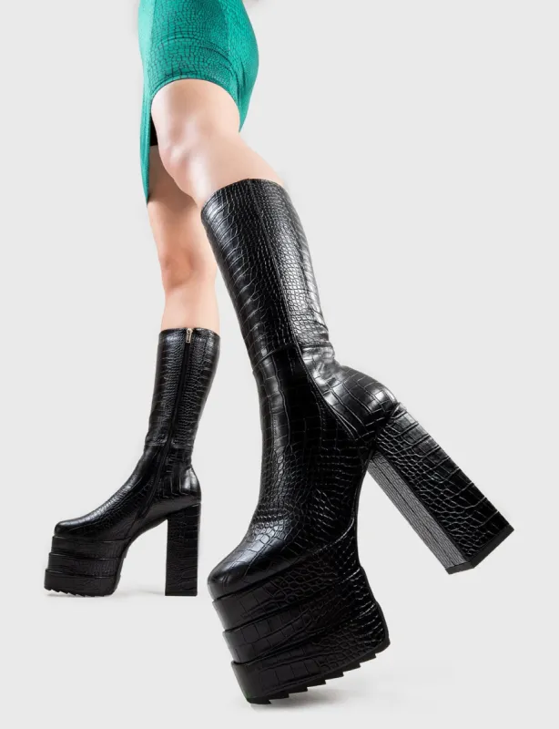 Step On You Platform Calf Boots sold by Lamoda