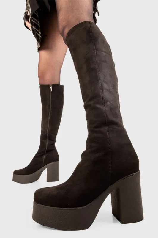 Mundane Nights Knee High Platform Boots sold by Lamoda
