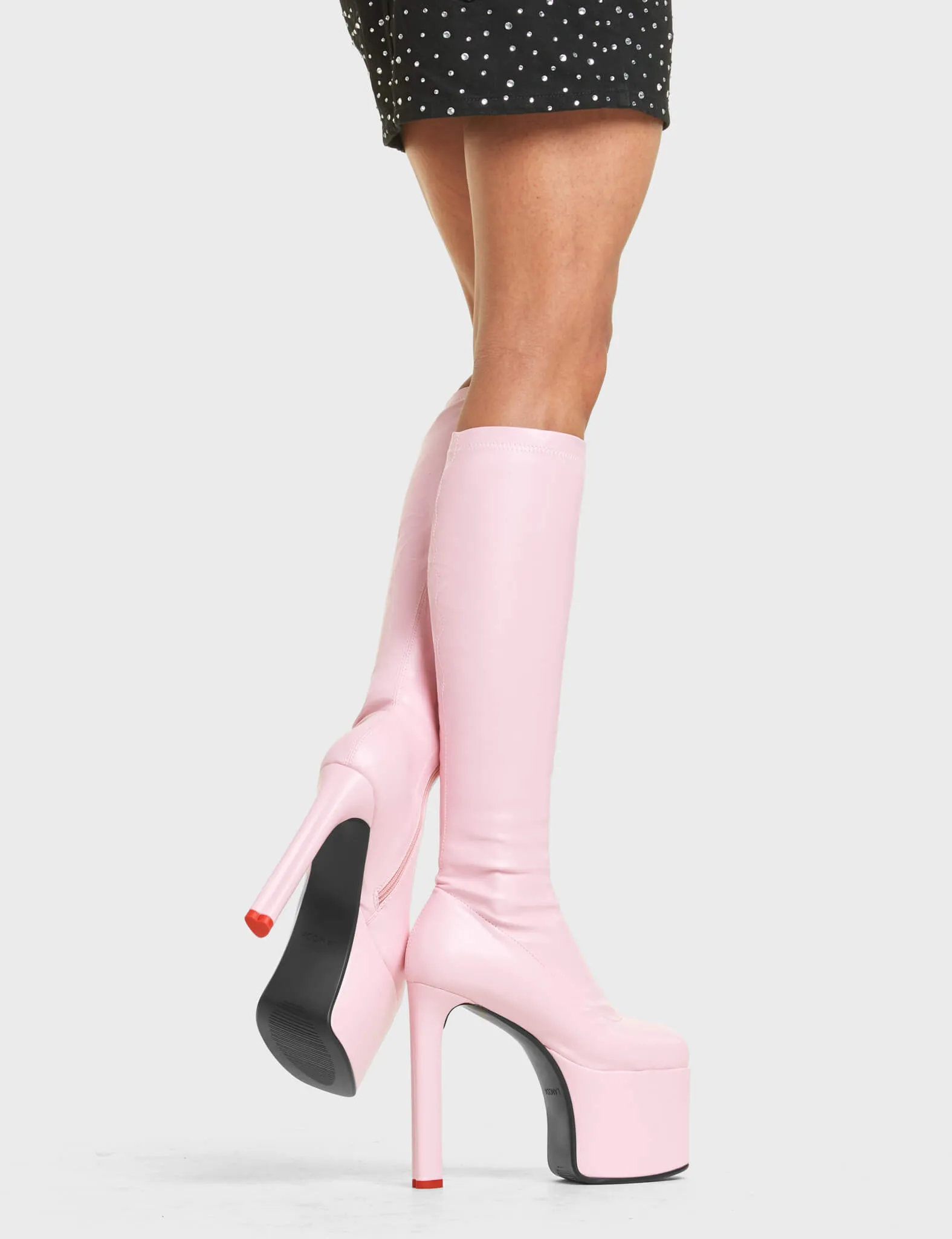 Rockstar Girlfriend Platform Knee High Boots sold by Lamoda
