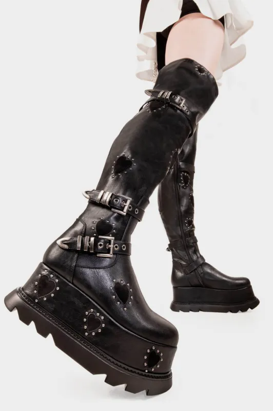 Sonnet Chunky Platform Thigh High Boots sold by Lamoda