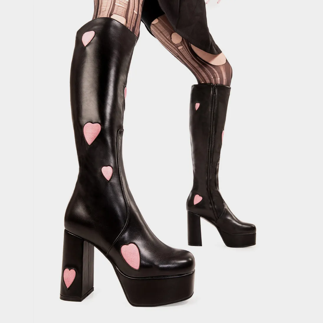 Candyfloss Love Wide Calf Platform Knee High Boots sold by Lamoda product image thumbnail 4