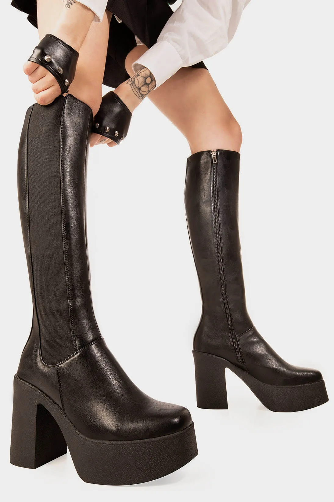 Yes Boss Platform Knee High Boots sold by Lamoda