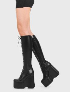 Kiss City Chunky Platform Knee High Boots sold by Lamoda
