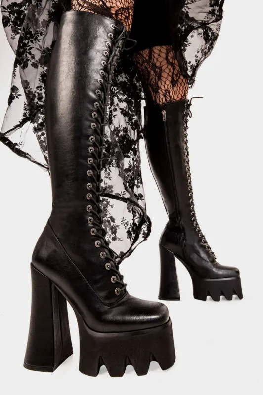 No Promises Platform Knee High Boots sold by Lamoda