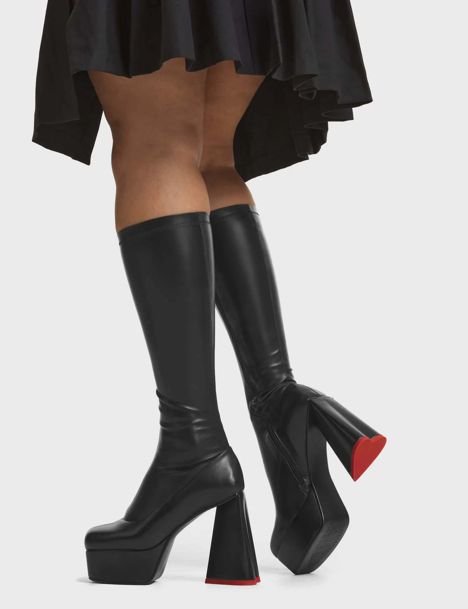 Lamoda Sweet Talker Black Stretch Platform Knee High Boots Trendy Stylish sold by Lamoda product image thumbnail 2