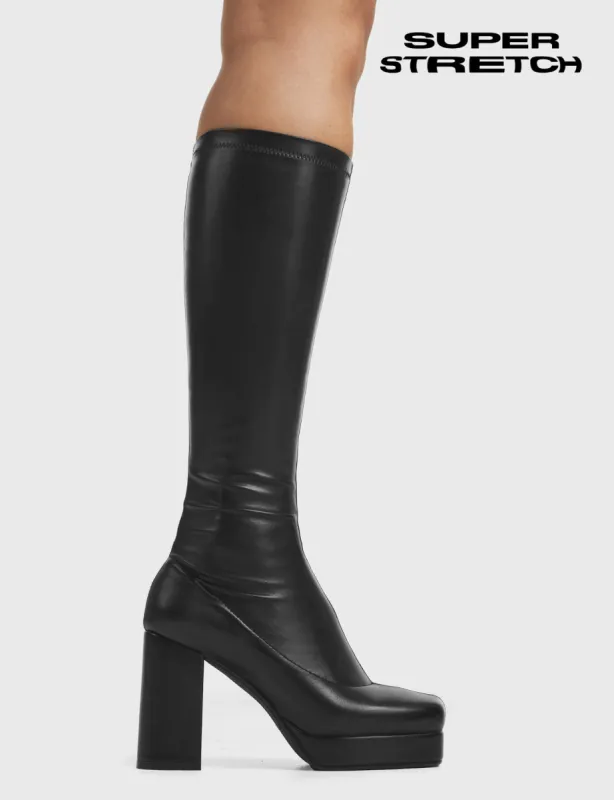 Humble Super Stretchy Chunky Platform Knee High Boots sold by Lamoda