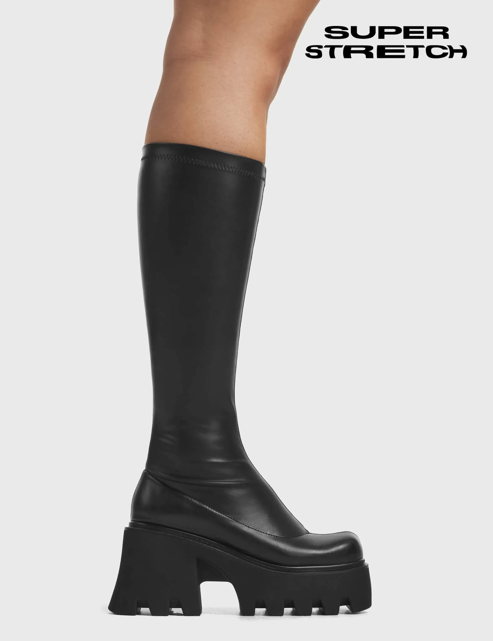 Ready Super Stretch Platform Knee High Boots sold by Lamoda