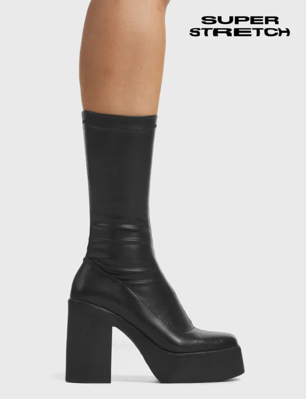Holler Back Super Stretchy Platform Calf Boots sold by Lamoda