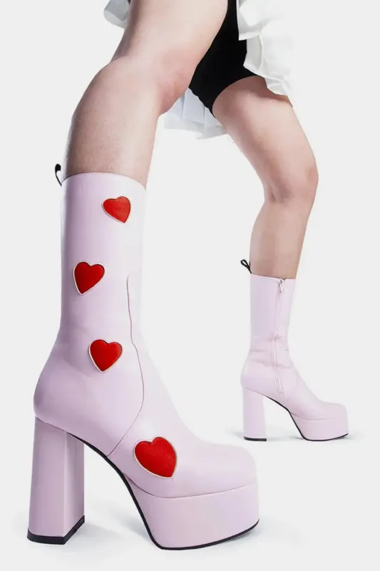 Game Of Love Platform Calf Boots sold by Lamoda