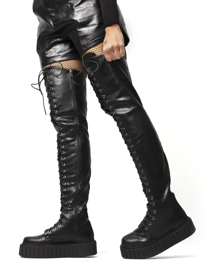 No Turnin' Back Chunky Thigh High Creeper Boots sold by Lamoda product image thumbnail 3