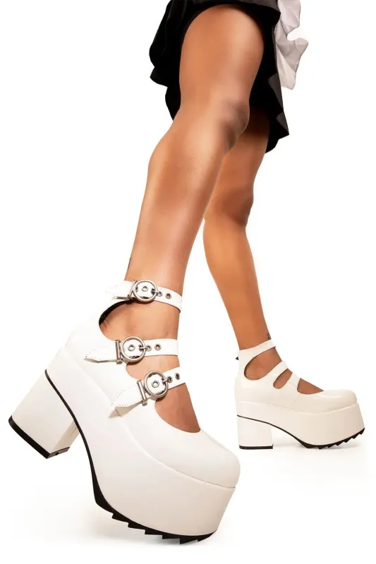 Run The World Chunky Platform Mary Jane Shoes sold by Lamoda