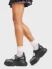 Lamoda Up to My Neck Comfortable Black PU Sneakers for Women Everyday Wear sold by Lamoda
