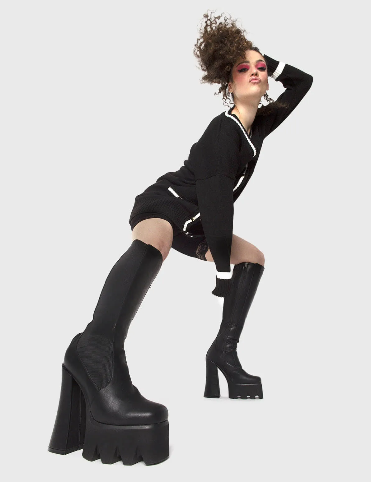 Disco Inferno Platform Knee High Boots sold by Lamoda product image thumbnail 4