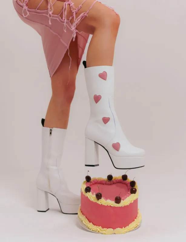 Game Of Love Platform Calf Boots sold by Lamoda