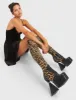 Lamoda Curious Platform Knee High Boots for Women Black PU Leo Stylish sold by Lamoda