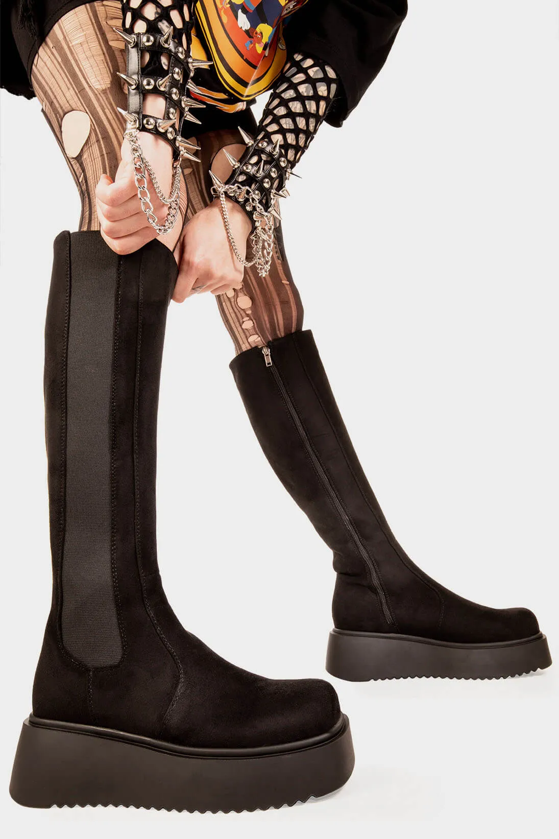 Powerful Chunky Knee High Boots sold by Lamoda