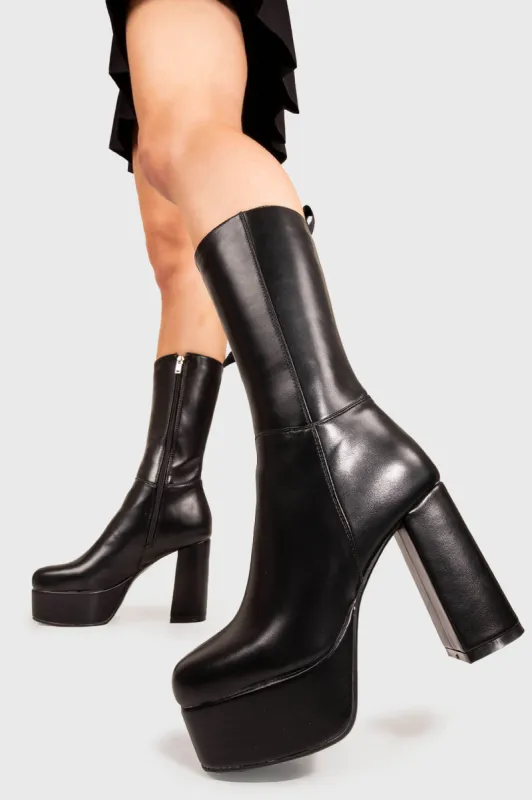 Going Under Wide Fit Platform Calf Boots sold by Lamoda