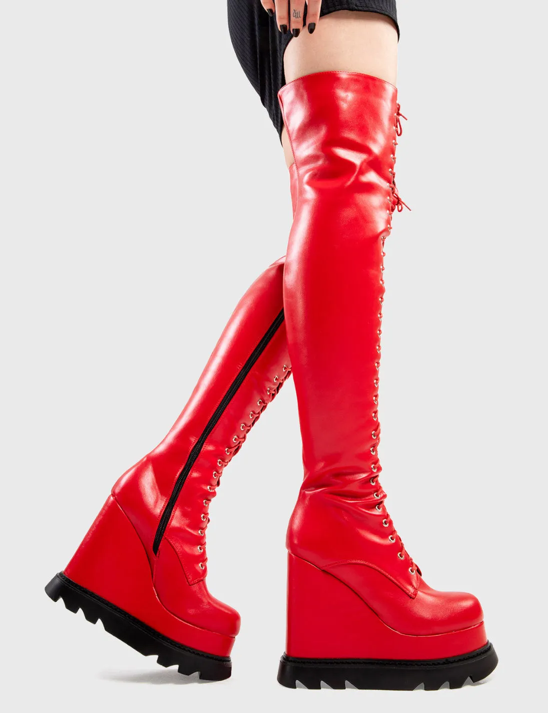 Cold Outside Chunky Platform Thigh High Boots sold by Lamoda product image thumbnail 3