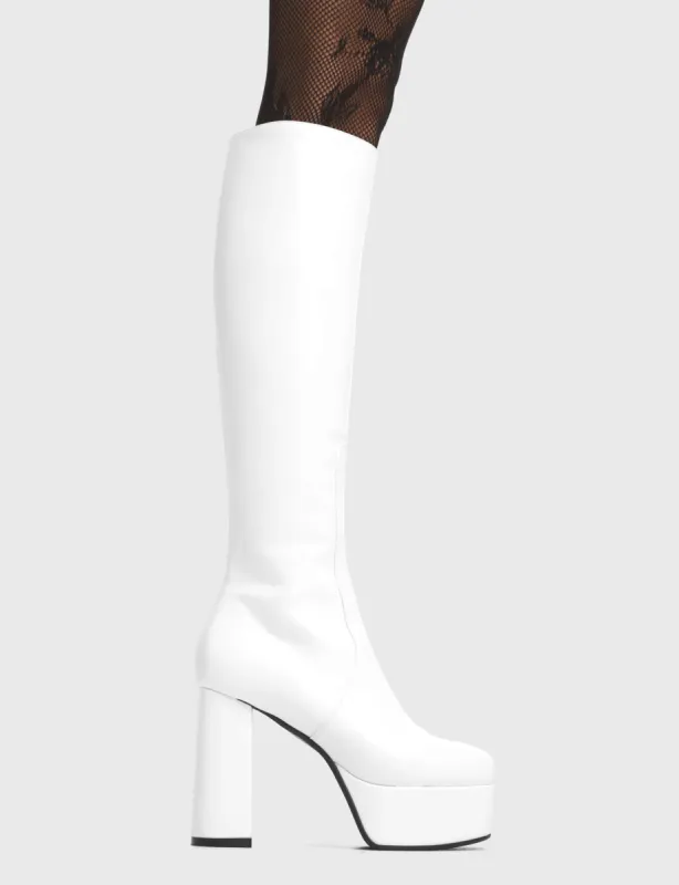 Whatta Showdown Platform Knee High Boots sold by Lamoda