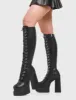 Lamoda Elevators Black Creeper Platform Knee High Boots Comfortable Fashion sold by Lamoda