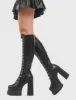 Lamoda Elevators Black Creeper Platform Knee High Boots Comfortable Fashion sold by Lamoda
