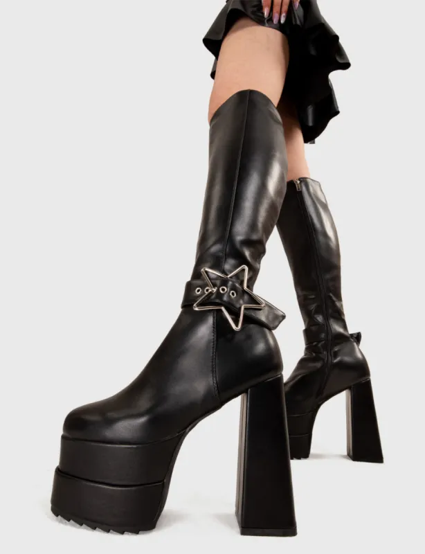 Asteroid Platform Knee High Boots sold by Lamoda