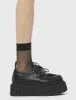 Lamoda Cryptic Love Chunky Black PU Platform Lace-up Creeper Shoes Gothic sold by Lamoda