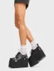 Lamoda Tasty Black PU Chunky Platform Heels Trendy Fashion Statement sold by Lamoda