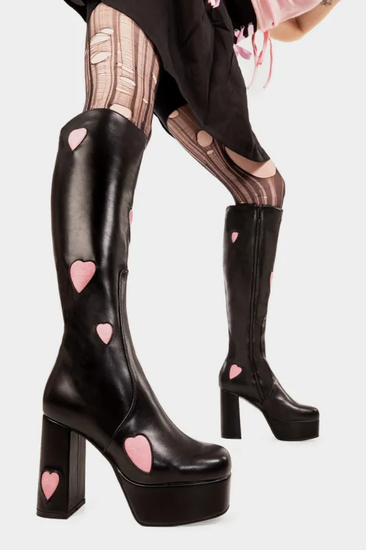 Candyfloss Love Platform Knee High Boots sold by Lamoda