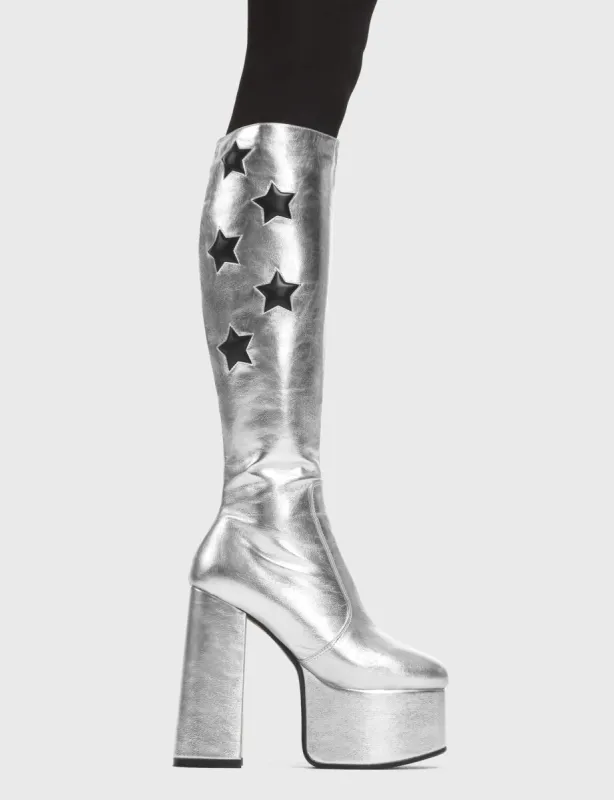 Reflections Platform Knee High Boots made by Lamoda