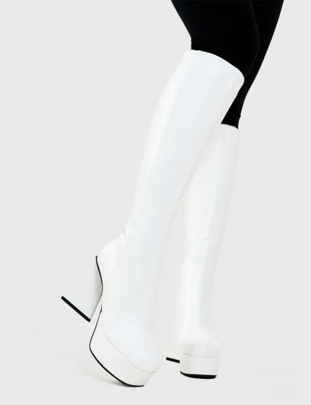 Keepin' It Classy Platform Knee High Boots sold by Lamoda