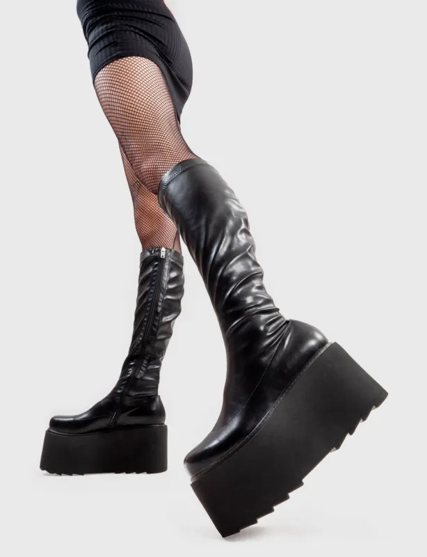 FYI Chunky Platform Knee High Boots sold by Lamoda