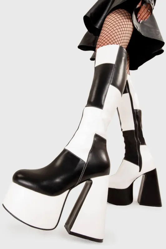 Runway Wide Calf Platform Knee High Boots sold by Lamoda