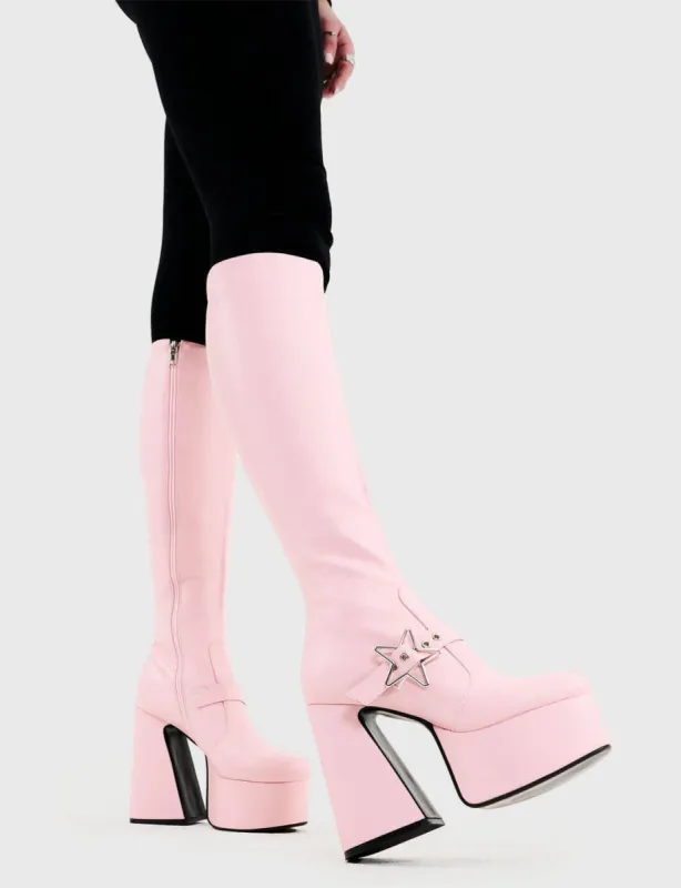Lamoda I'm Your Star RedPU Platform Knee High Boots Chic Bold Fashionable sold by Lamoda