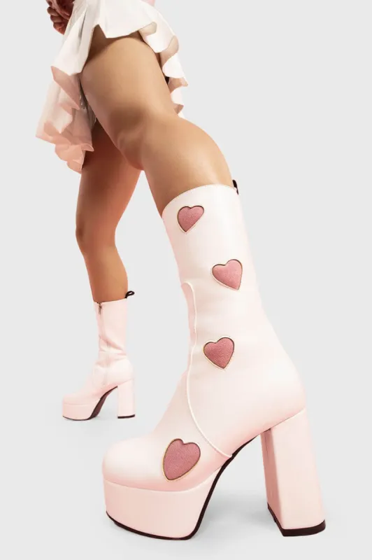 Game Of Love Platform Wide Calf Boots sold by Lamoda
