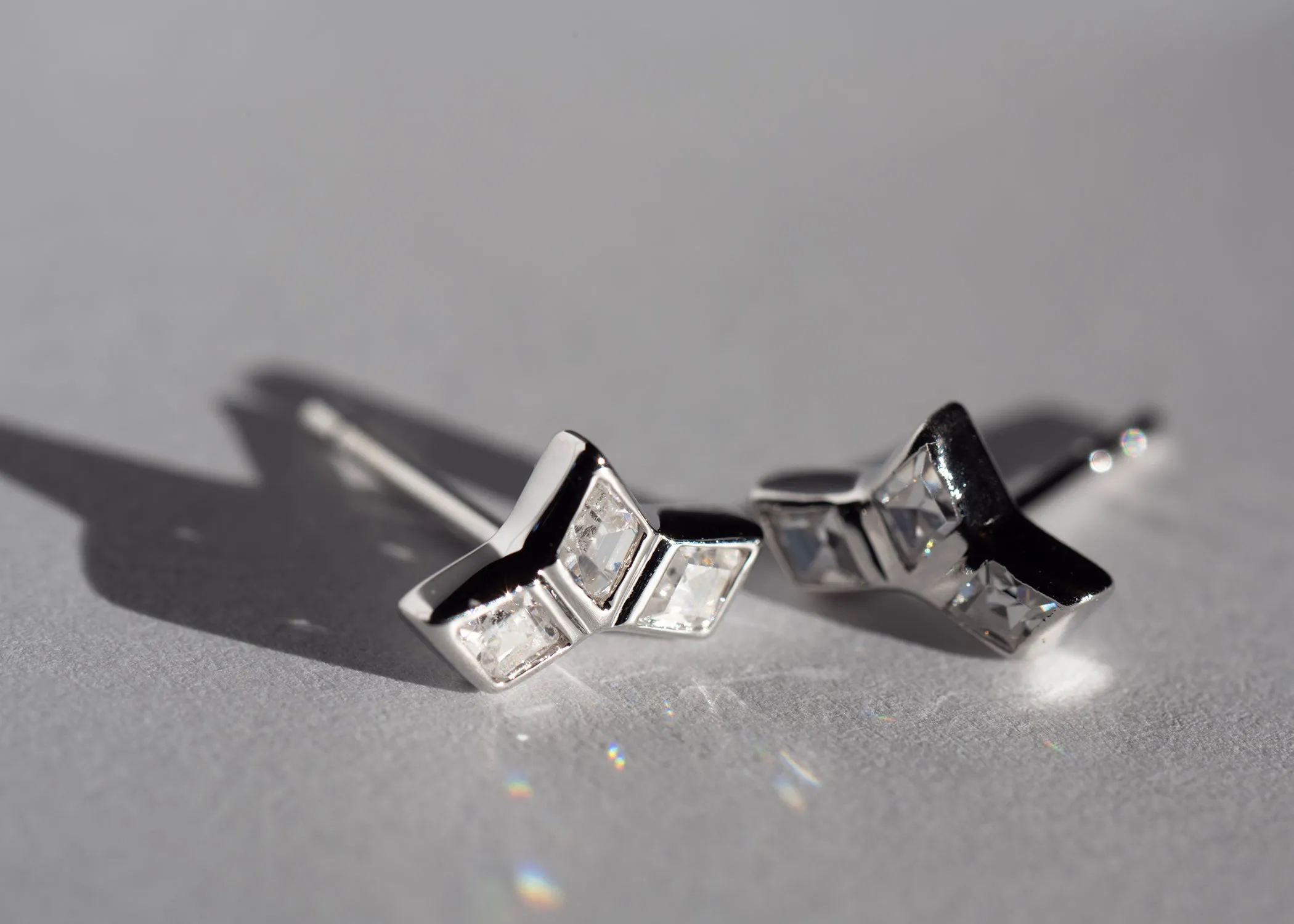 SAMPLE Bae Studs Rhodium sold by Sarah Mulder Jewelry product image thumbnail 4