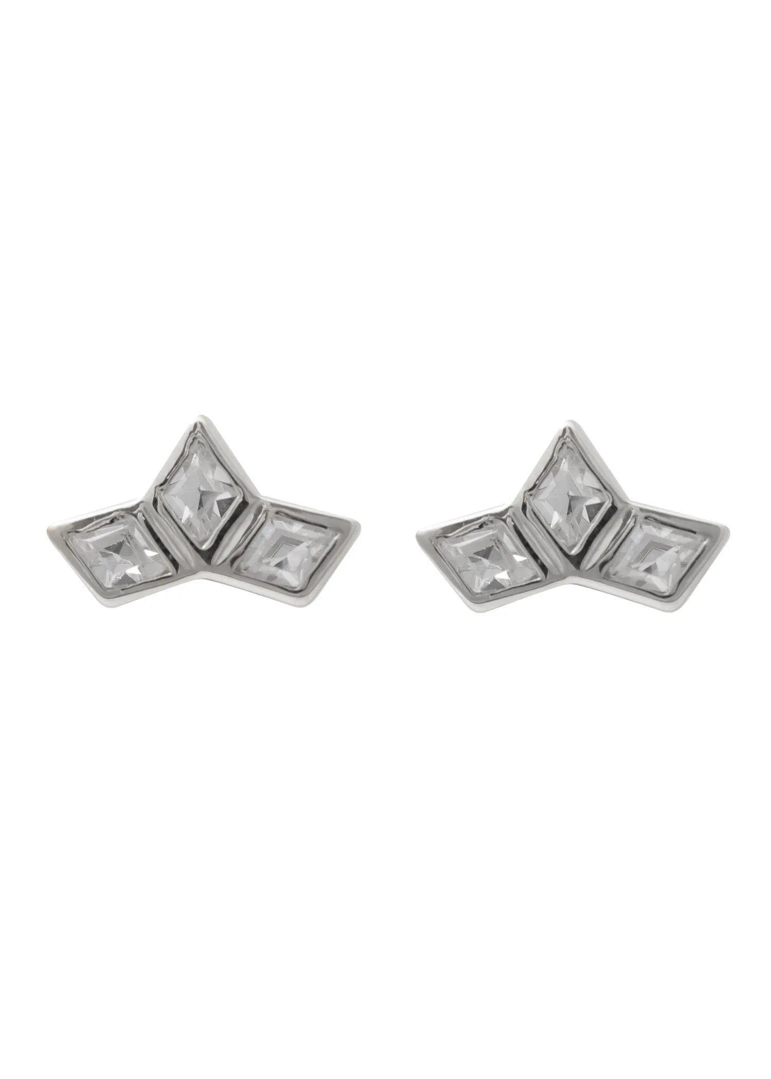 SAMPLE Bae Studs Rhodium sold by Sarah Mulder Jewelry