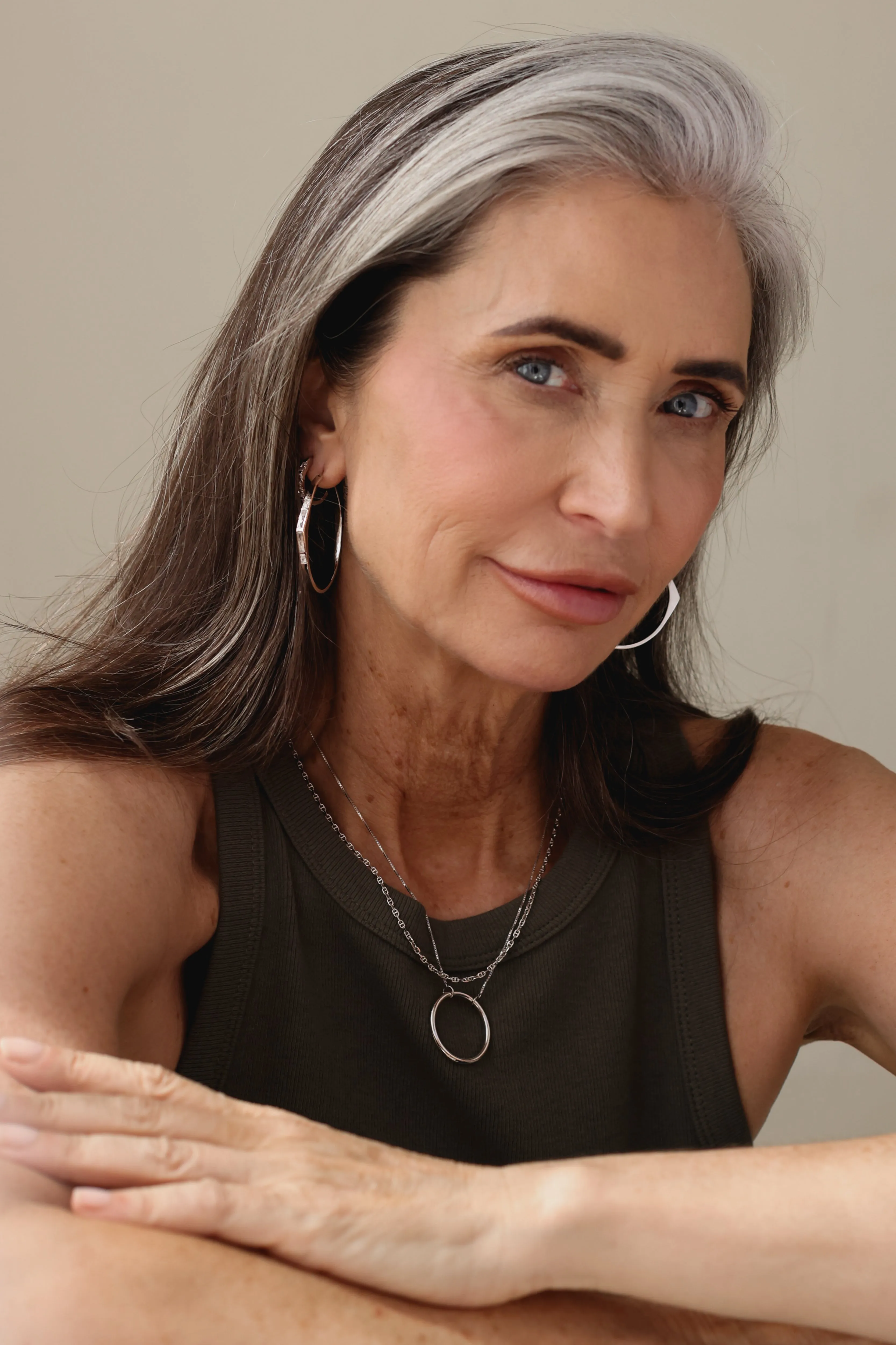 SAMPLE Golden Hour Hoops Rhodium sold by Sarah Mulder Jewelry product image thumbnail 3