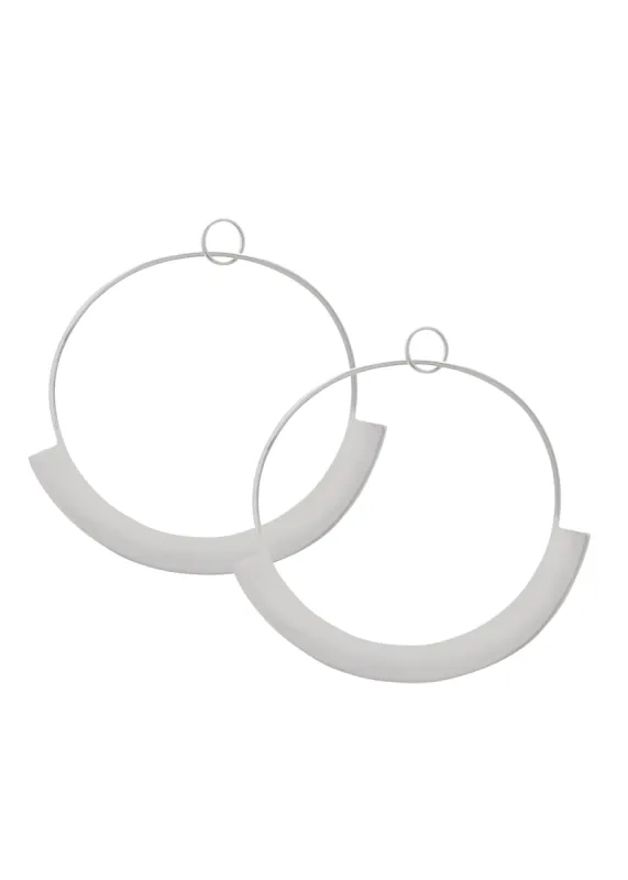 SAMPLE Empress Hoops Rhodium sold by Sarah Mulder Jewelry