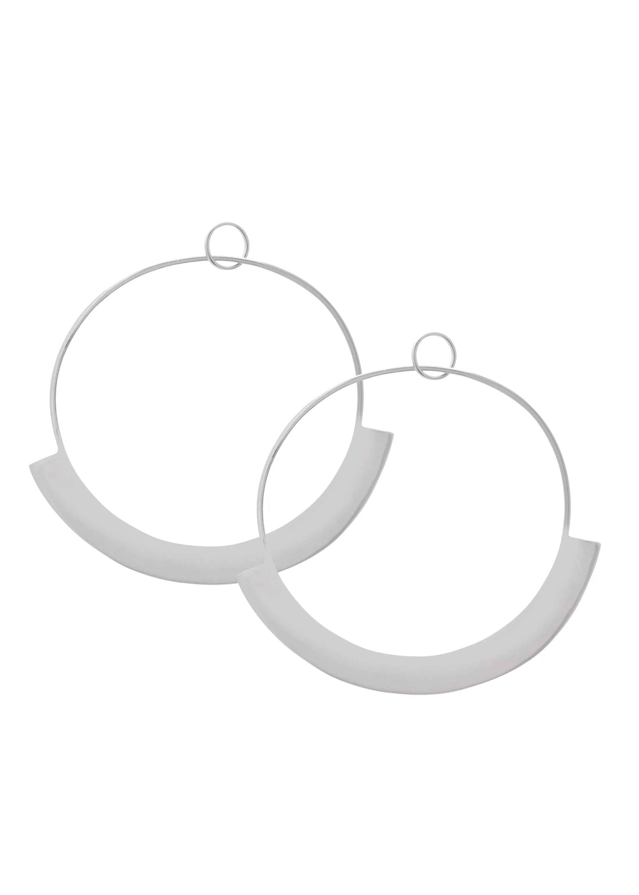 SAMPLE Empress Hoops Rhodium sold by Sarah Mulder Jewelry