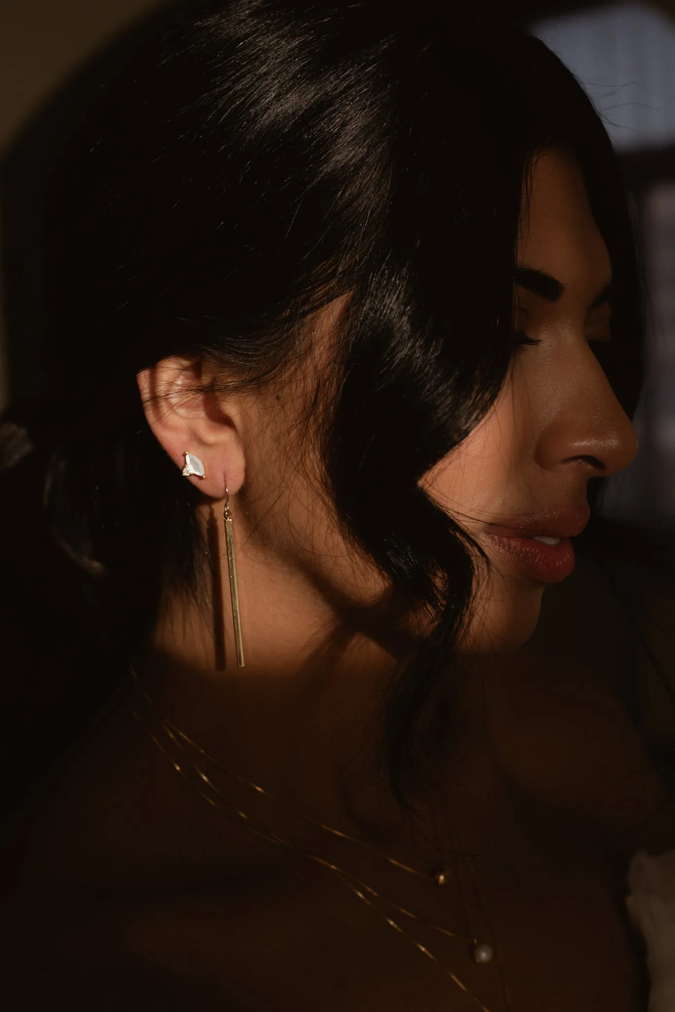 SAMPLE Leah Studs Rhodium sold by Sarah Mulder Jewelry product image thumbnail 2