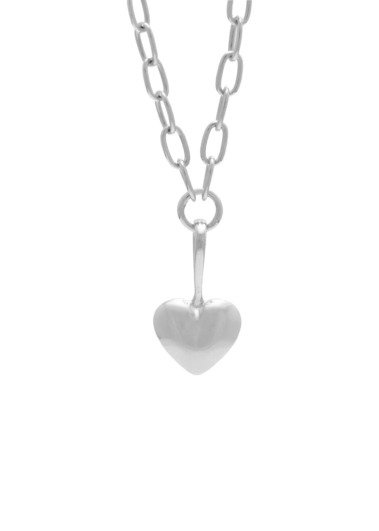Puffy Heart Necklace Rhodium sold by Sarah Mulder Jewelry