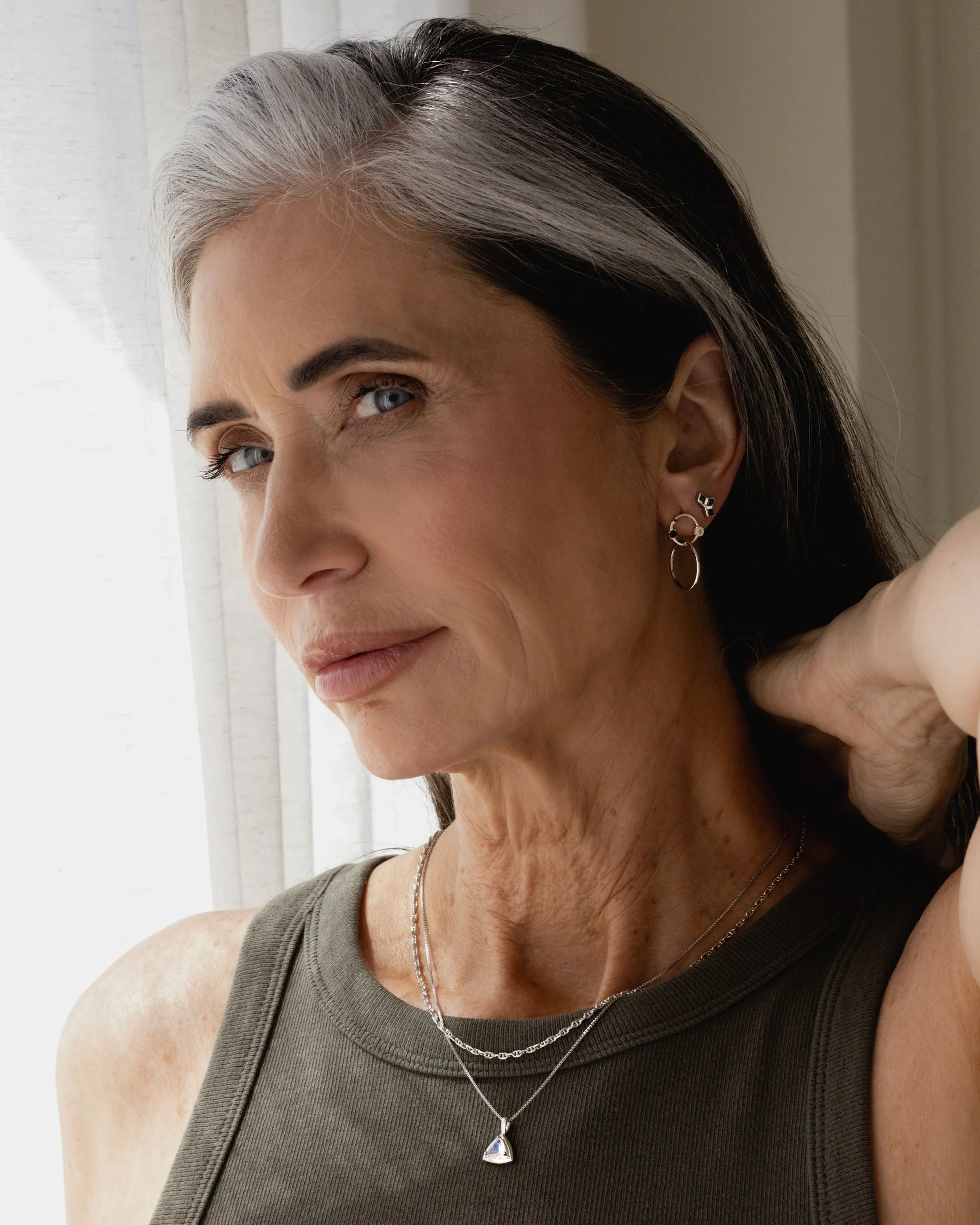 SAMPLE Trillion Necklace Rhodium sold by Sarah Mulder Jewelry product image thumbnail 5