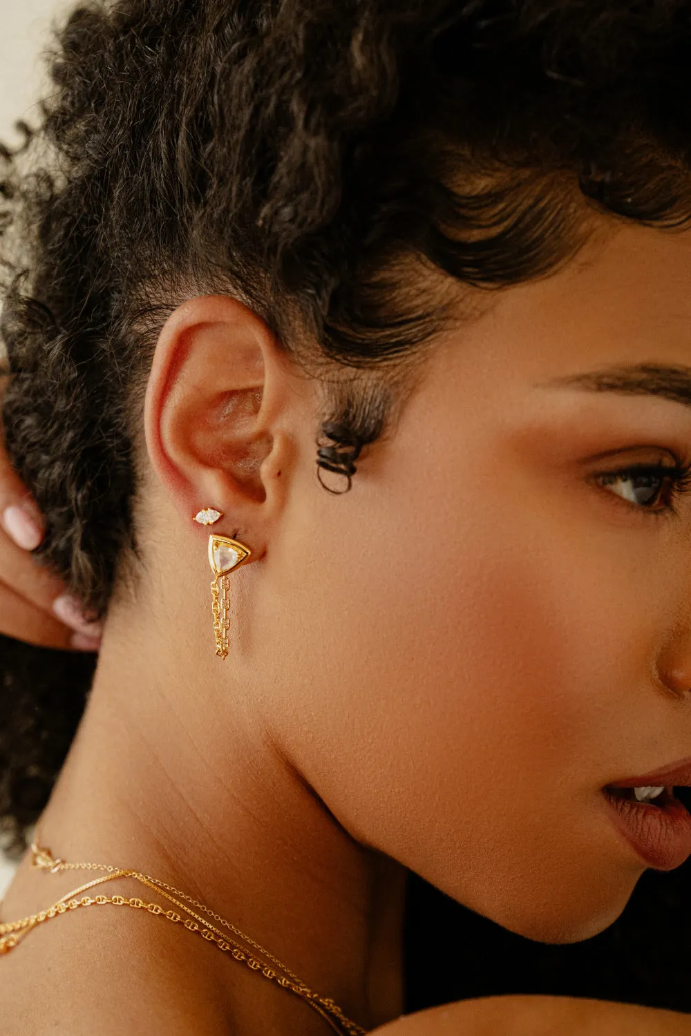 SAMPLE Trillion Earrings Gold sold by Sarah Mulder Jewelry product image thumbnail 2