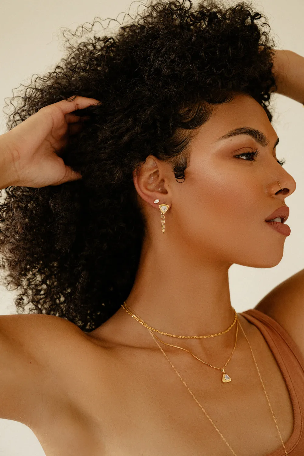 SAMPLE Trillion Earrings Gold sold by Sarah Mulder Jewelry product image thumbnail 4